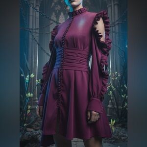 Style Mafia "Rayne" Victorian Purple Ruffle Dress